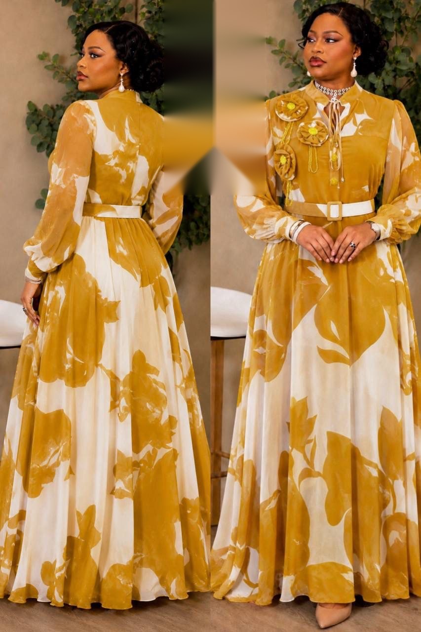 Robe Fleurs Or — or & ivoire