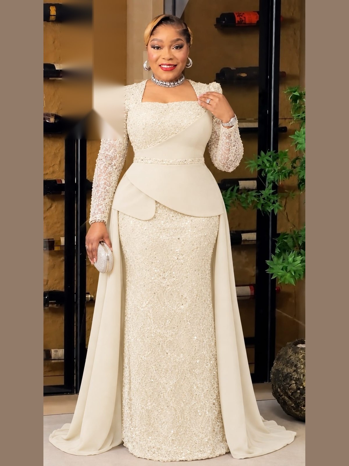 Robe Perlée Cape Crème — crème